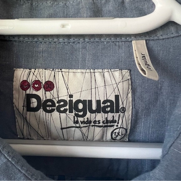 DESIGUAL | Men’s Button Up Plaid Shirt Size 3XL - Picture 5 of 7